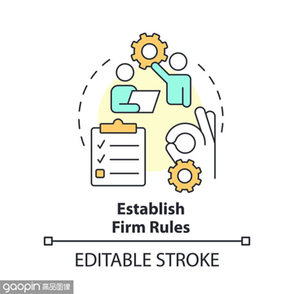 指紋鎖 確立牢固規則與信任的教練技術抽象圖標解讀